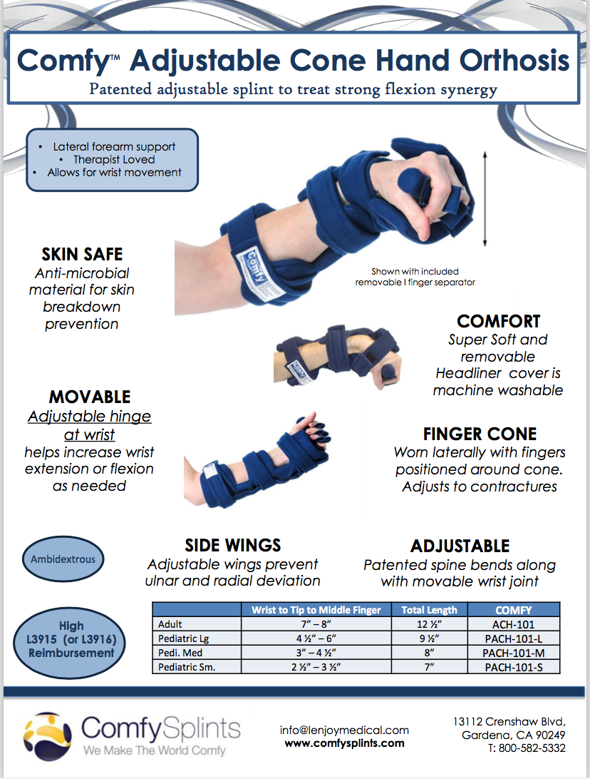 Comfysplint ACH-101 Comfy Splint Adjustable Cone Hand Splint Brace Orthosis